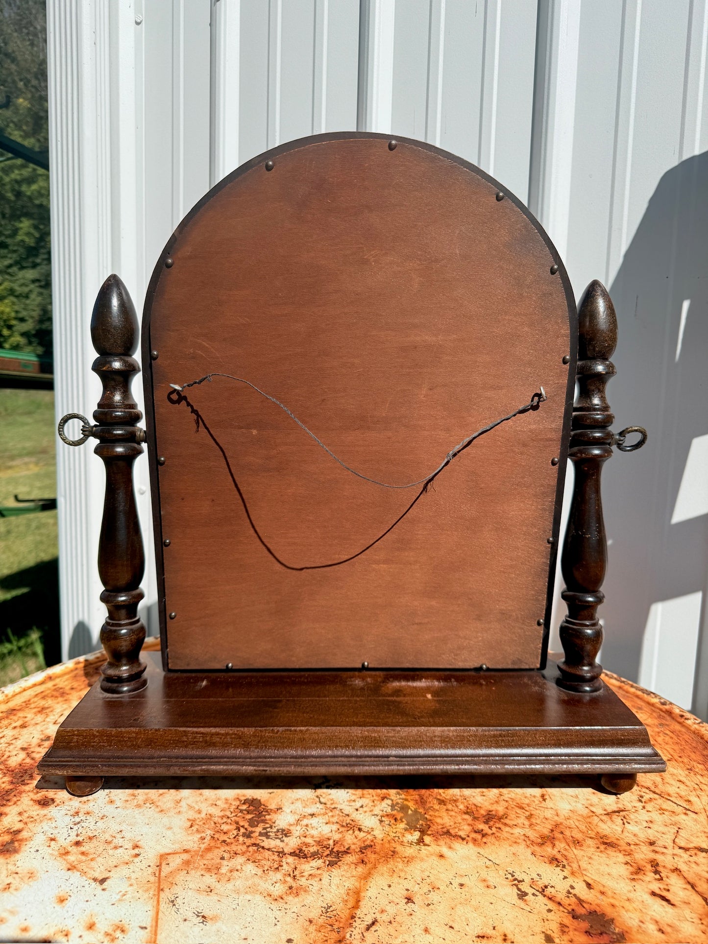 Vintage 1950s Mahogany Wood Dresser/Vanity Mirror