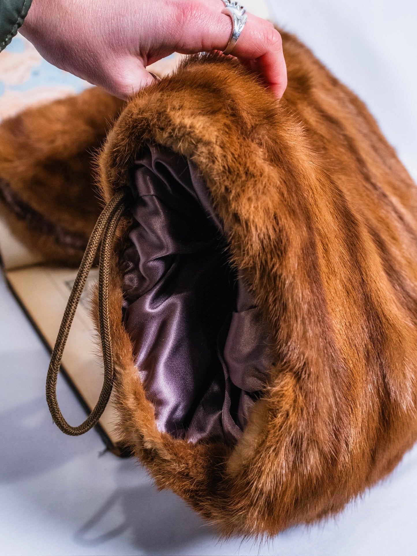 Vintage 1940s Brown Mink Collar & Muff Set