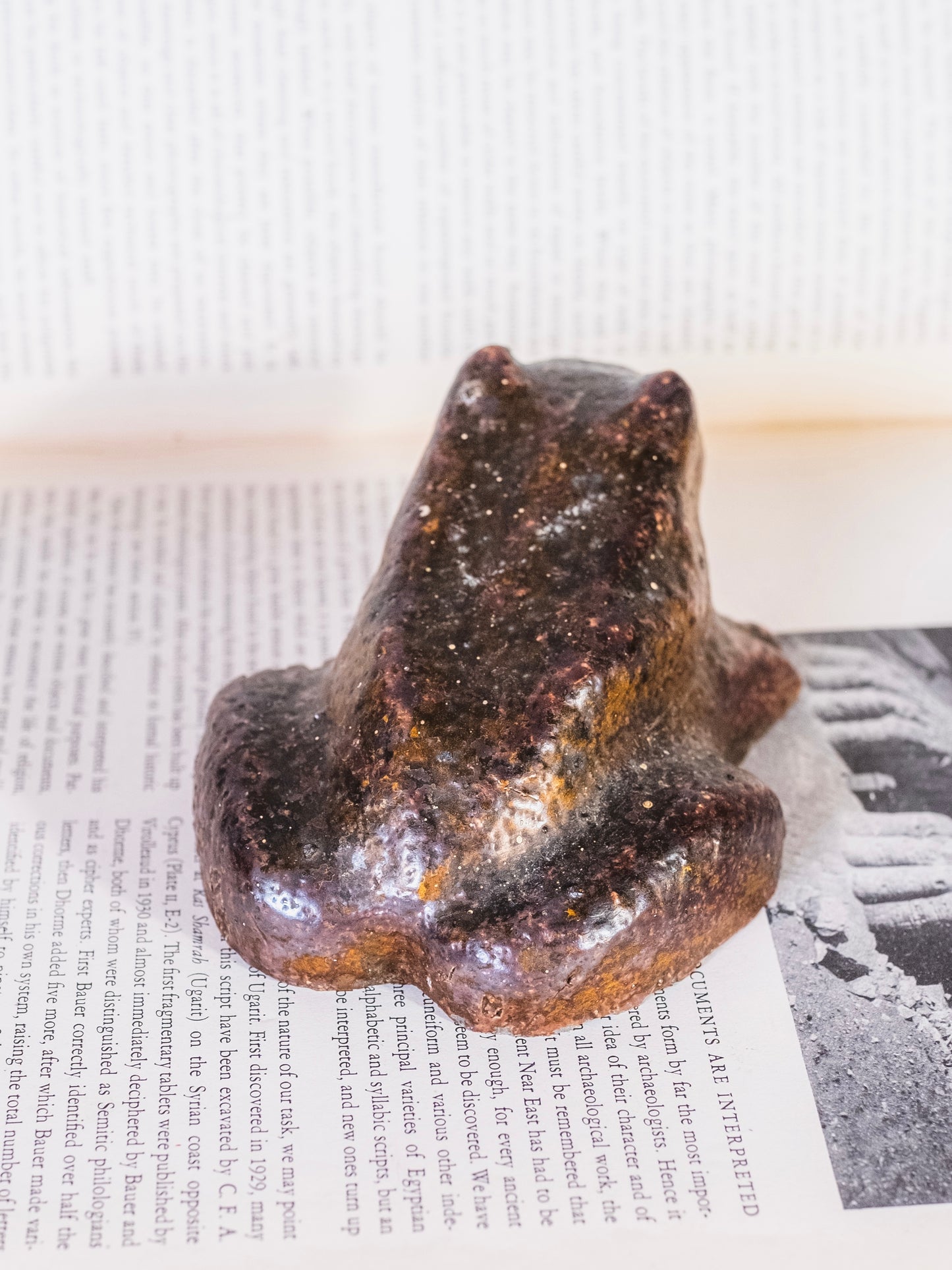 Vintage 1930s Folk Art Sewer Tile Stoneware Frog Figurine