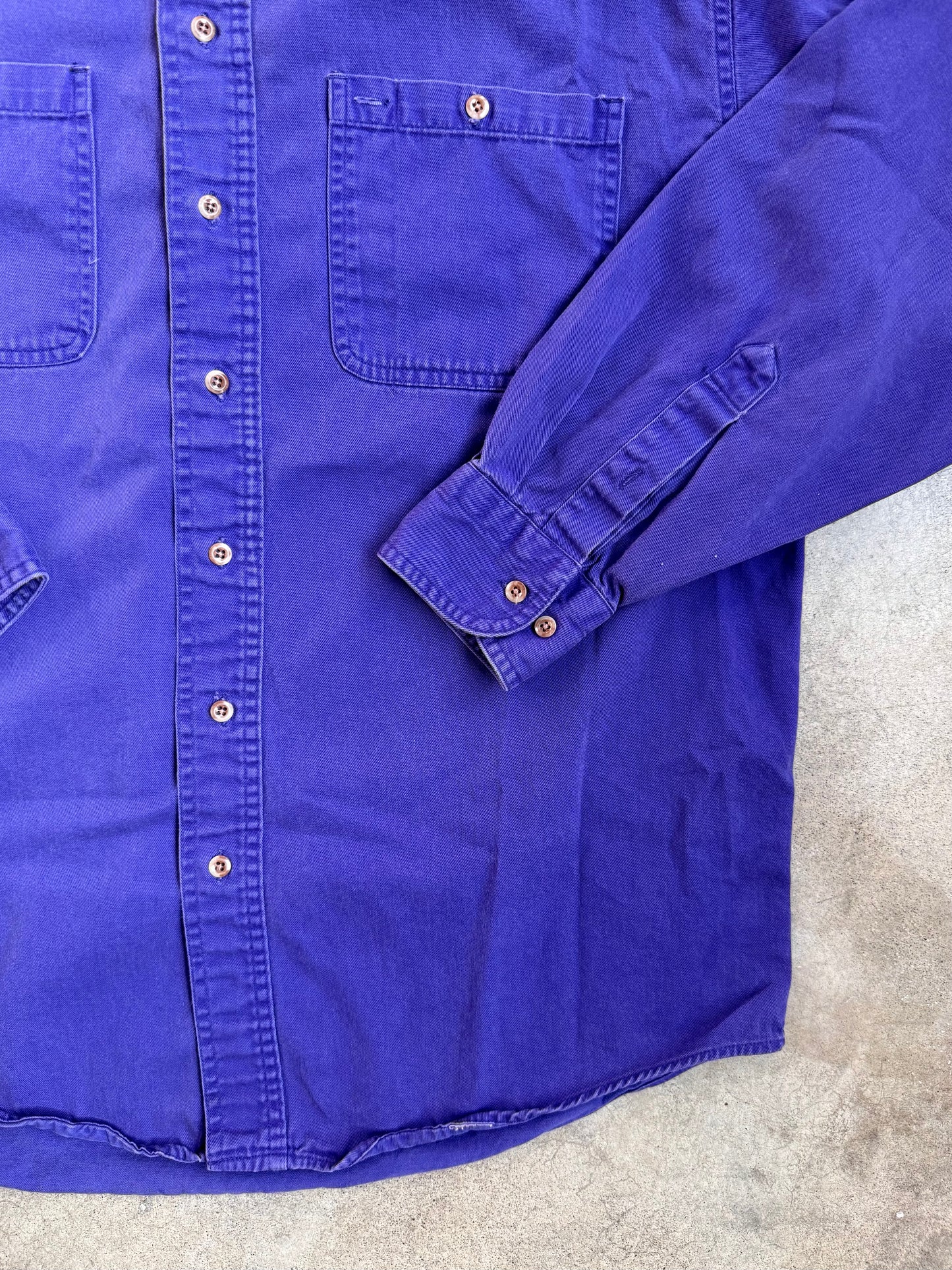 Vintage 1990s St. John’s Bay Purple Cotton Button-Down Shirt | Large