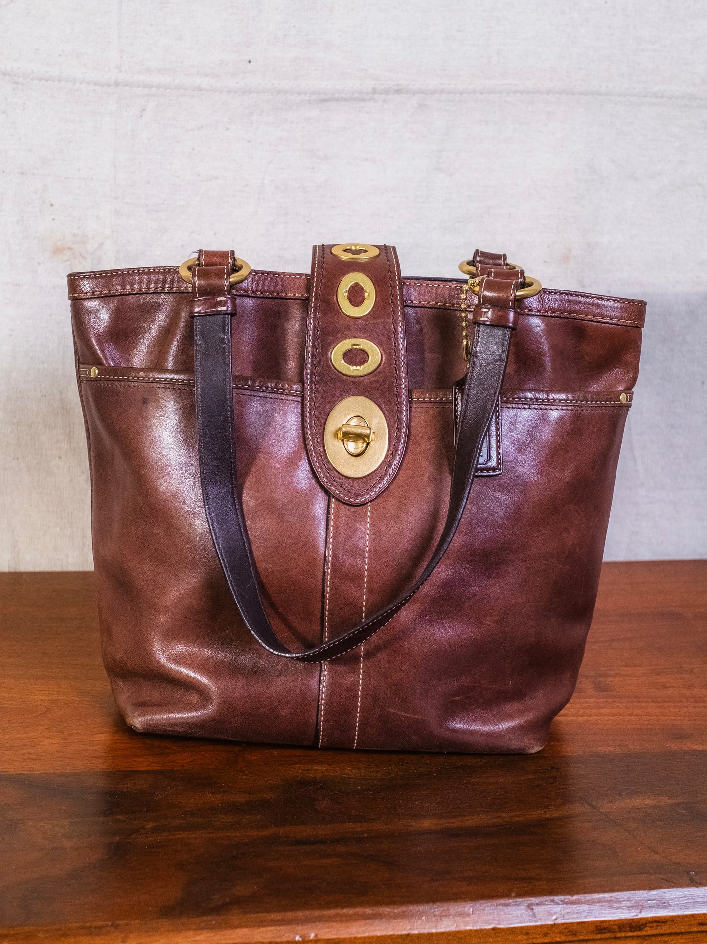 2000s Coach Lily Legacy Brown Leather Shoulder Bag | Style No. F13757