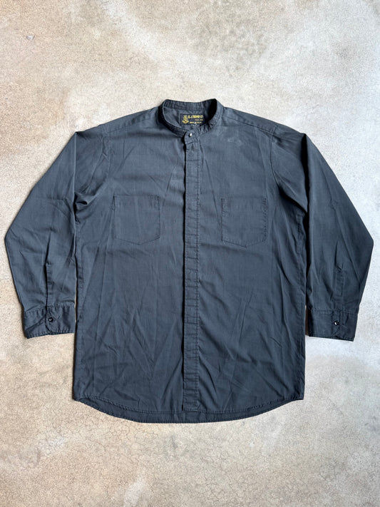 Vintage R.J. Toomey Co. Black Band Collar Clerical Shirt | Large