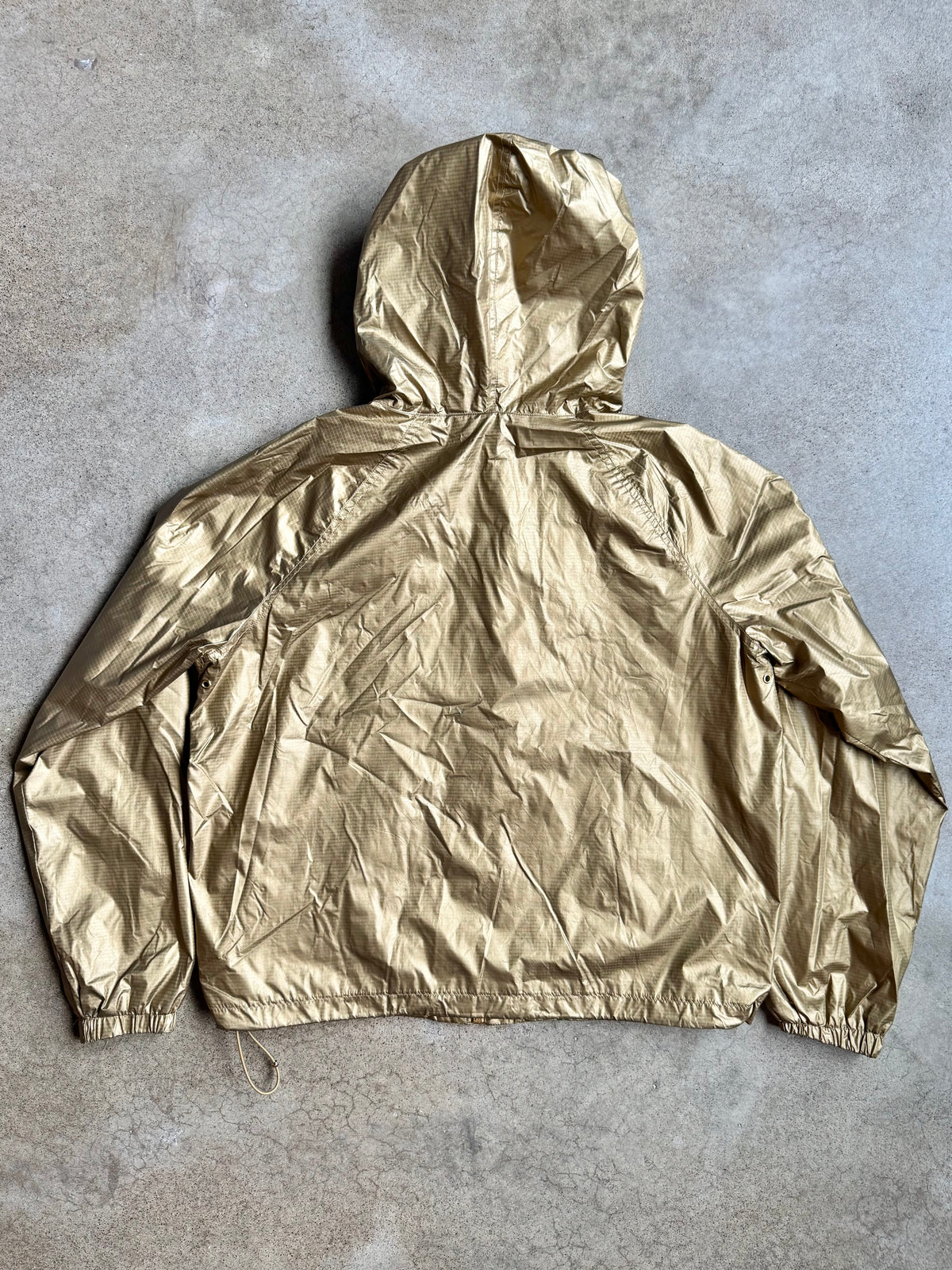 Lauren Ralph Lauren Gold Metallic Hooded Windbreaker Jacket | Medium