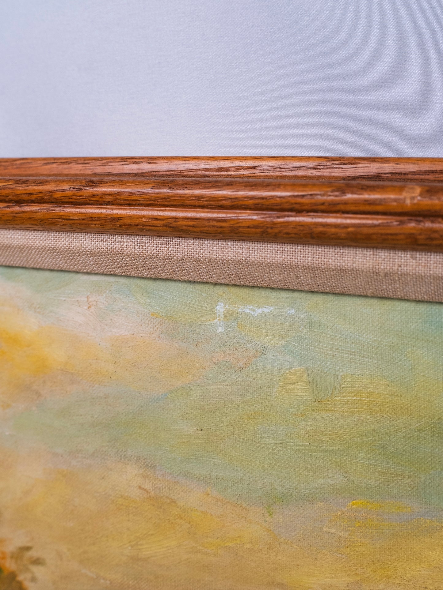 Framed & Signed Rural Farm Landscape Oil Painting