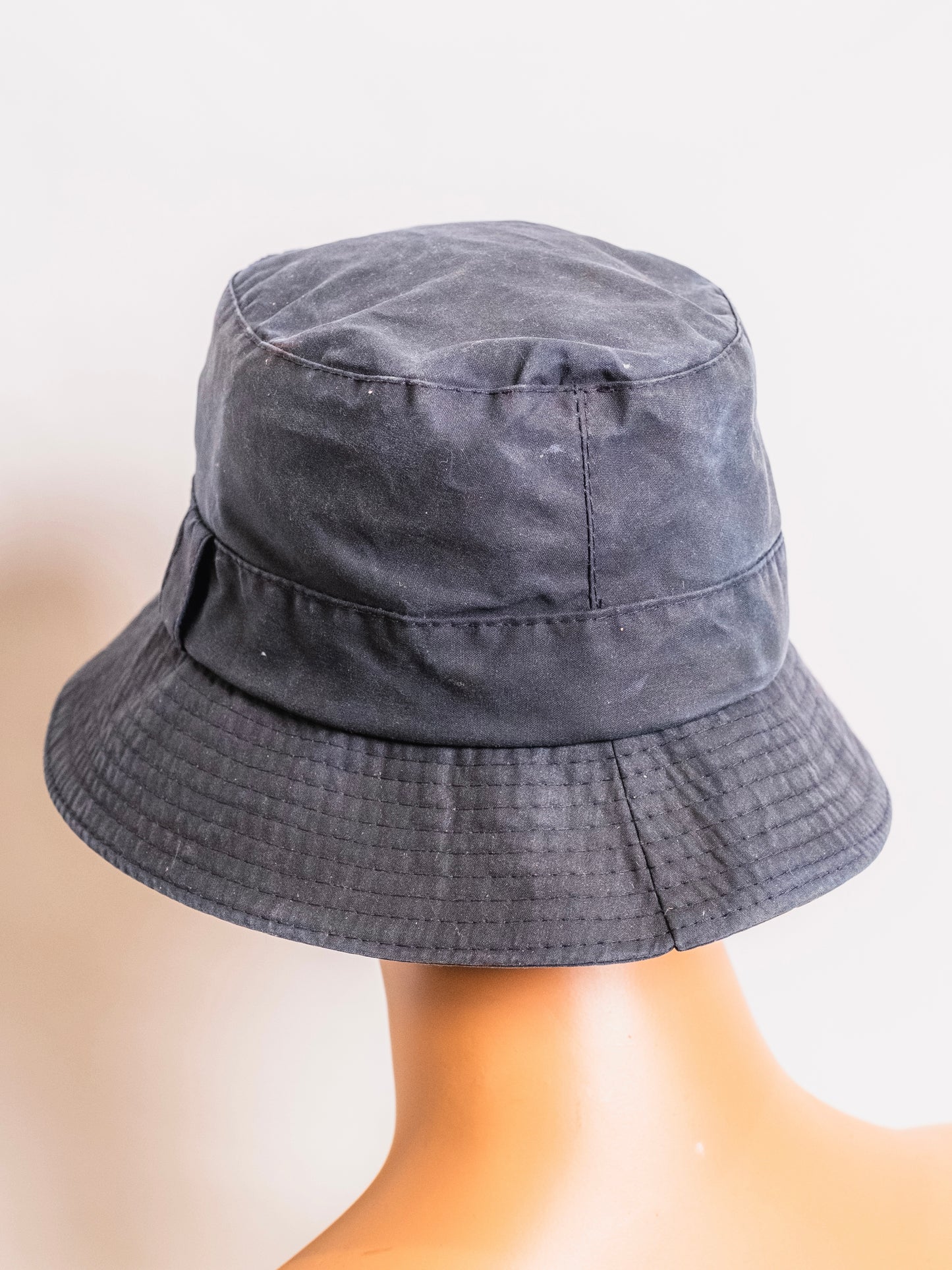 Vintage Barbour Black Waxed Cotton Bucket Hat