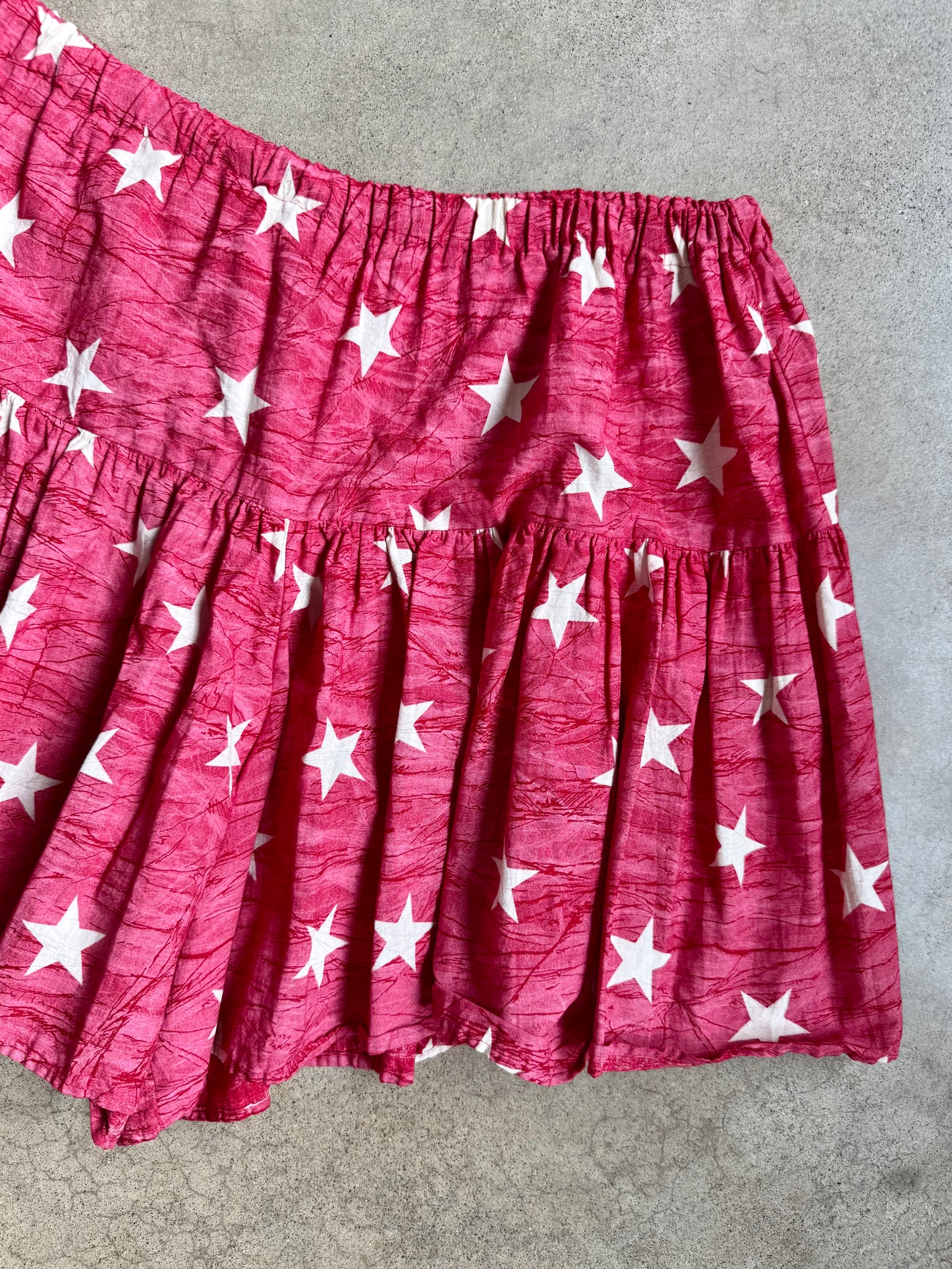 Vintage Cactus Flower Red & White Star Pattern Two-Piece Set