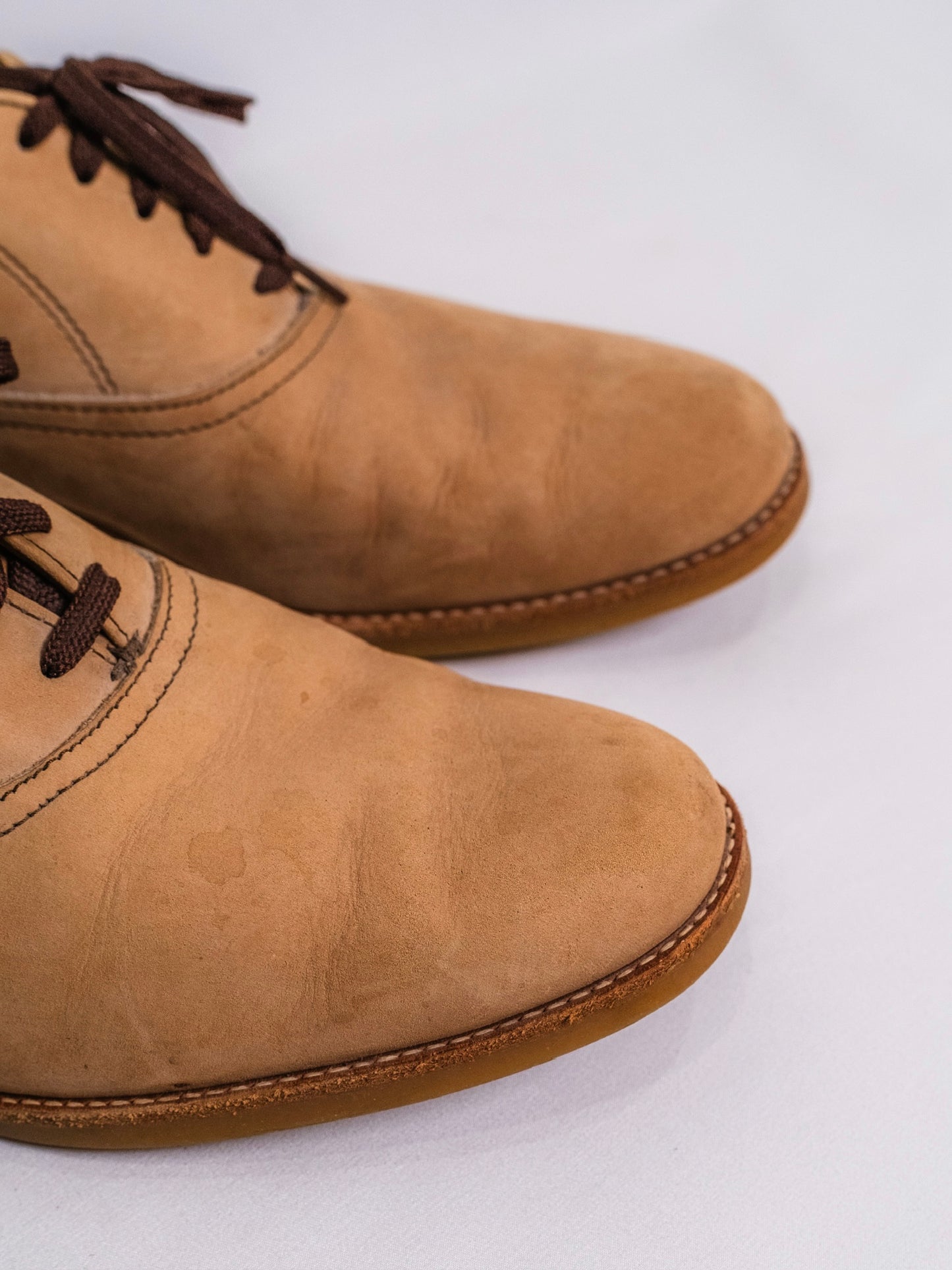 Vintage 1980s Dexter Tan Suede Lace-Up Oxford Shoes | Men’s 9.5