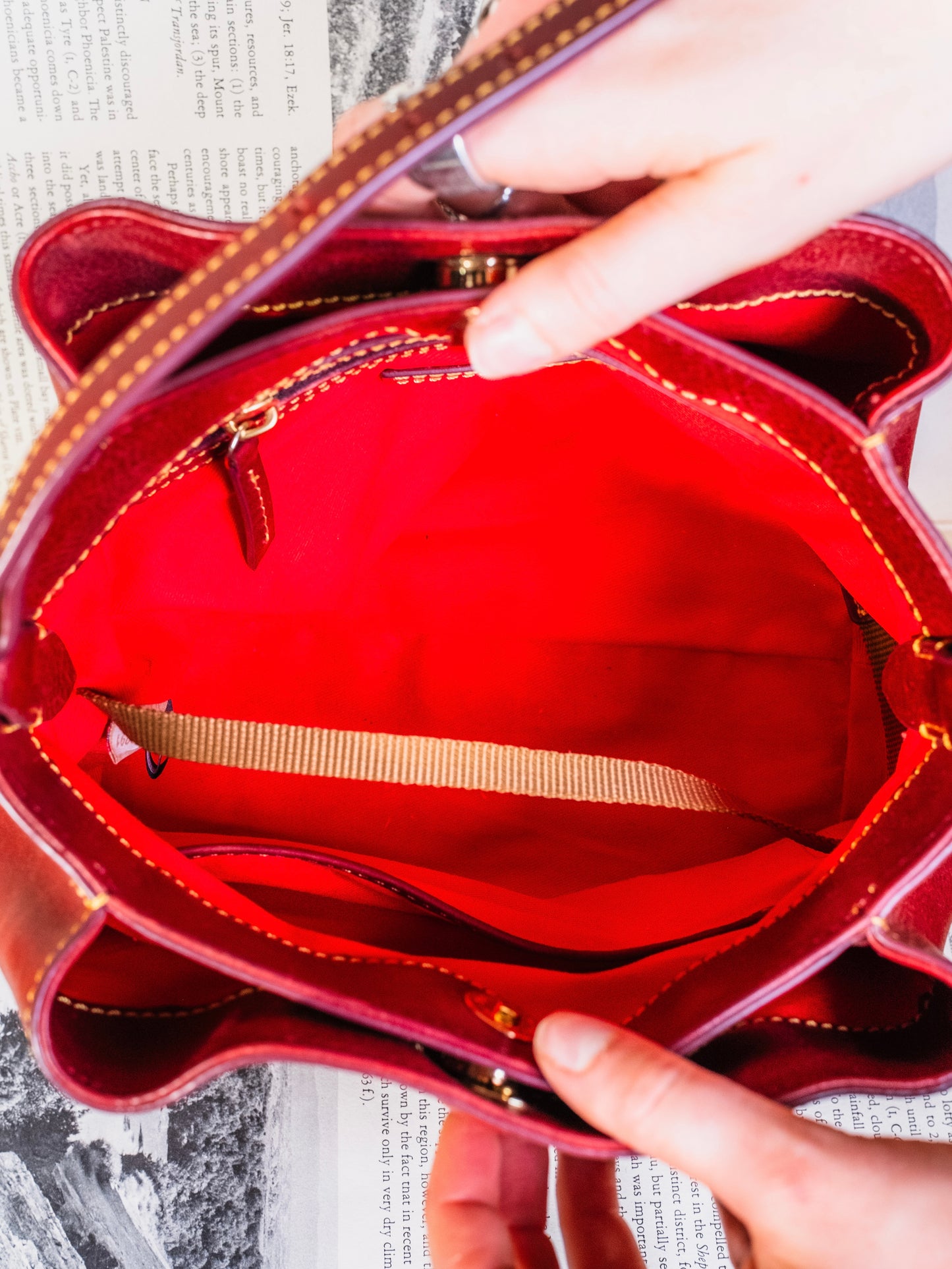 Dooney & Bourke Florentine Leather Mini Barlow Bag | Bordeaux Red