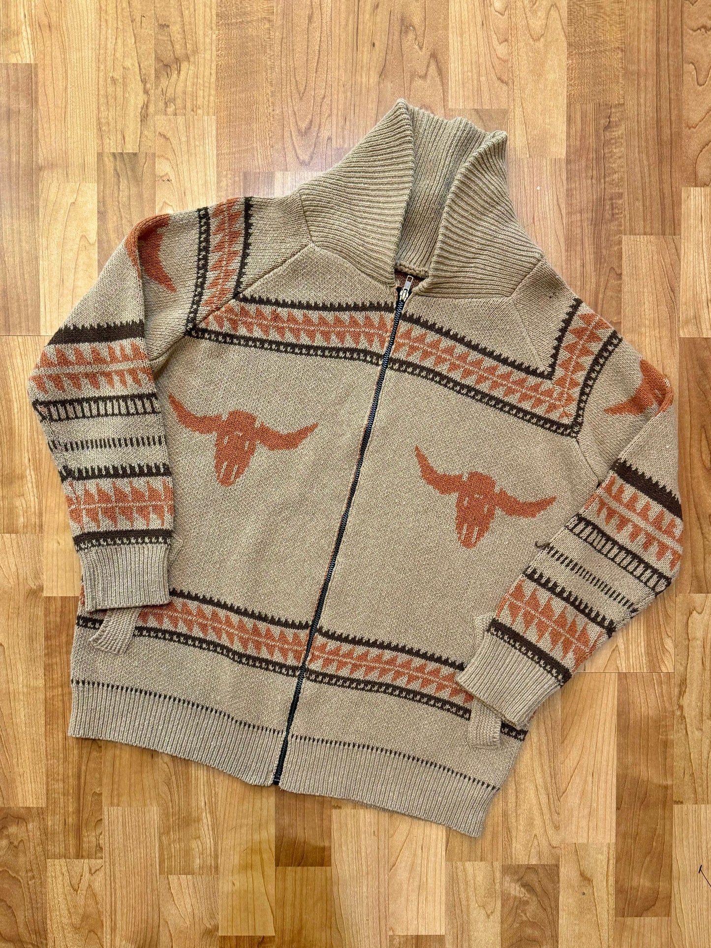 Vintage Southwestern Style Zip-Up Sweater | M/L