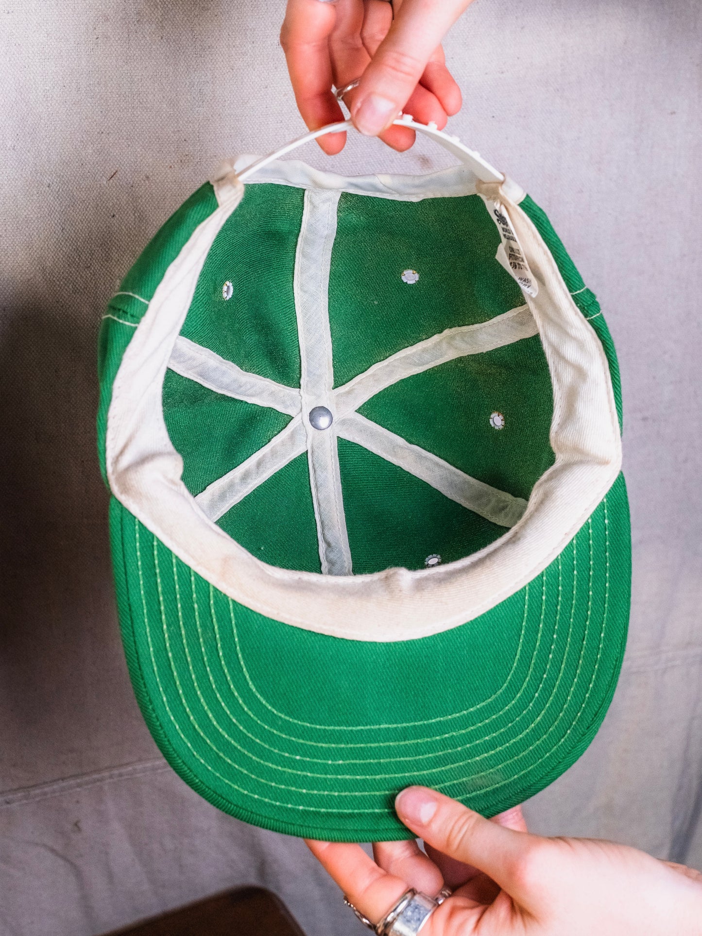Vintage 1970s Vaughan Chopper Pumps Green Baseball Cap