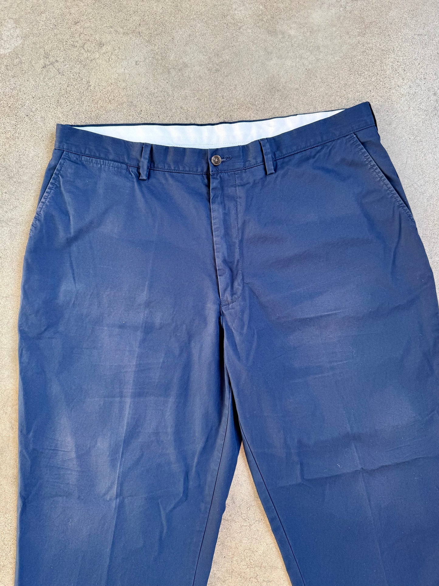 Vintage 1990s Polo Ralph Lauren Navy Blue 100% Cotton Trousers | 38x30