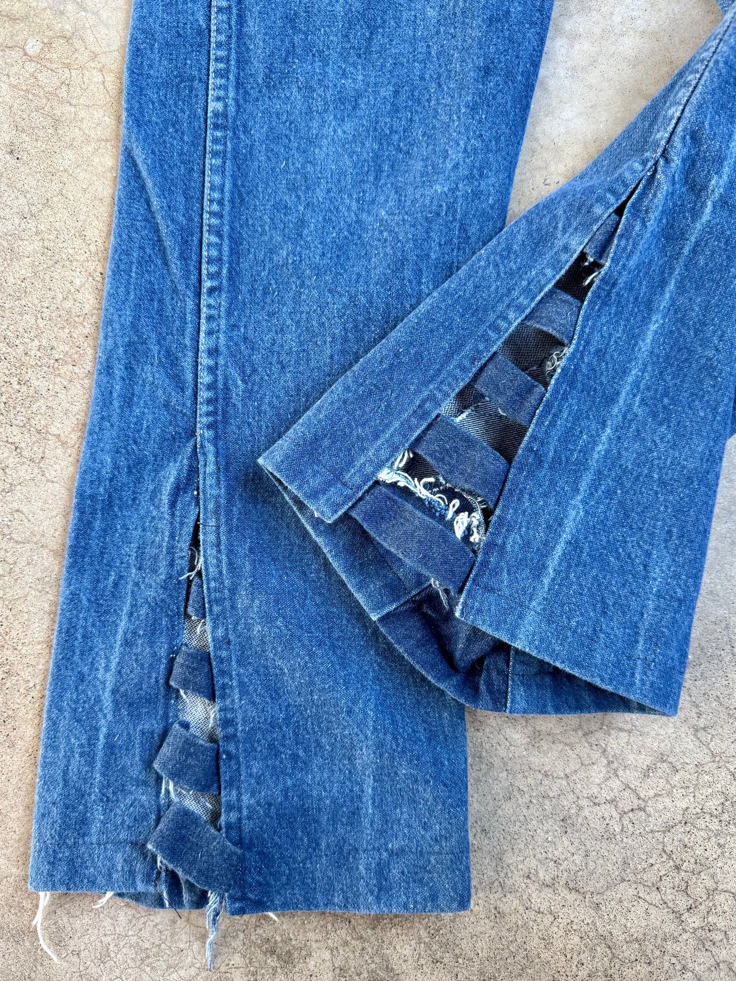 Vintage 1980s Wrangler Reworked Cut-Out Flare Jeans | Waist 27”
