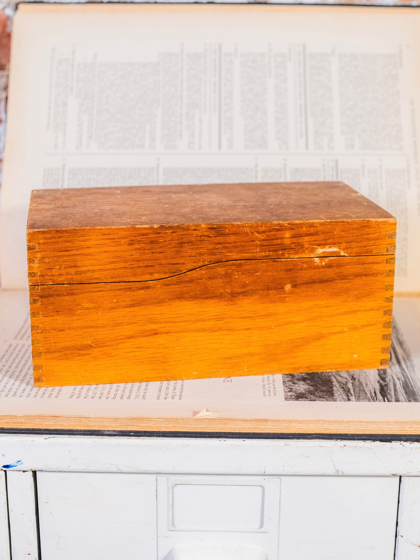 Vintage Globe Wernicke Peerless Tray Wooden Card File Box