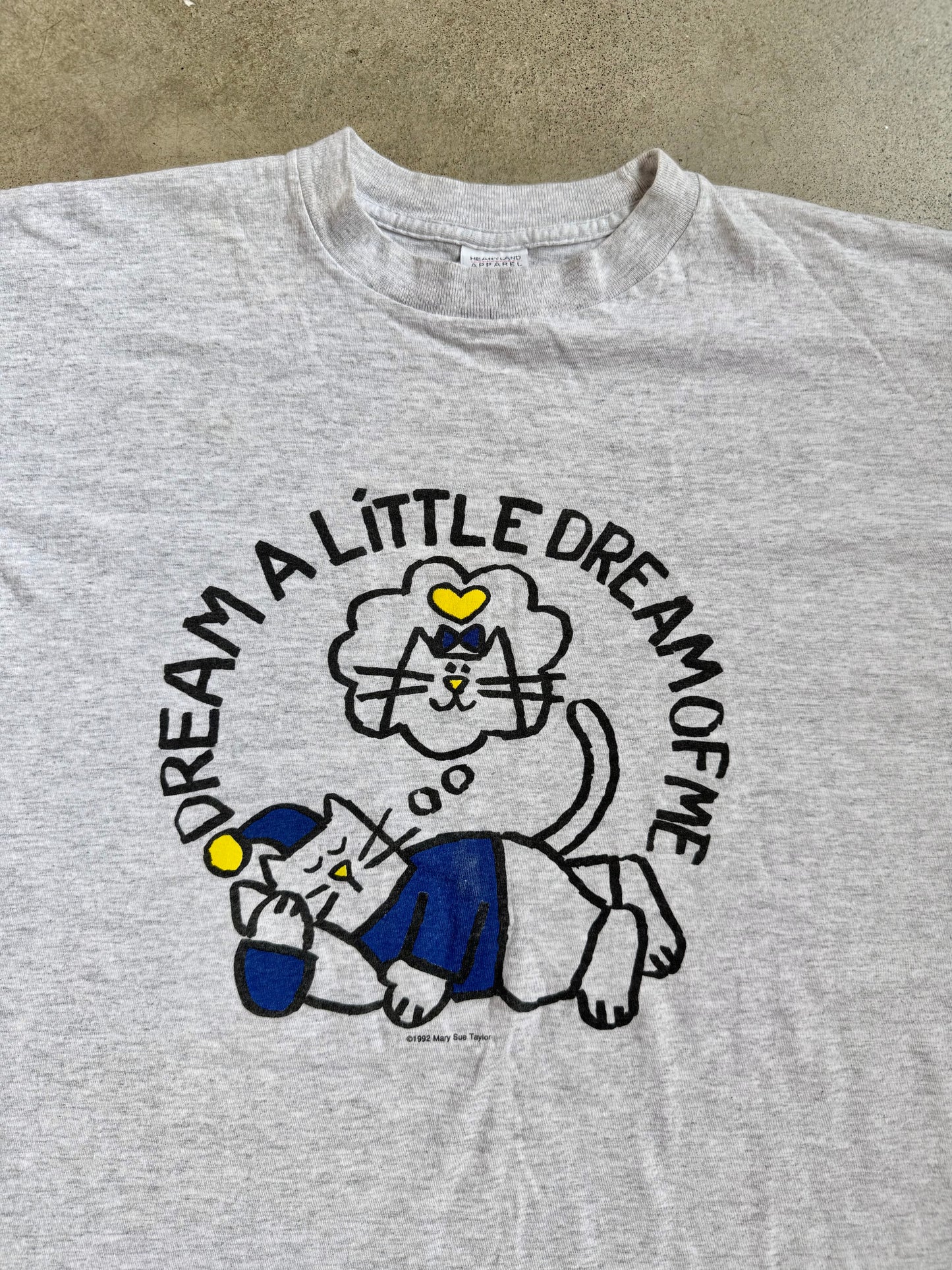 Vintage 1992 Mary Sue Taylor "Dream A Little Dream..." Cat Sleep Tee | One Size