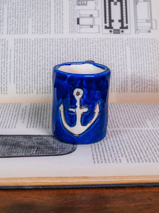Vintage 1970s Ceramic Trader Vics Hawaiian Navy Grog Mug