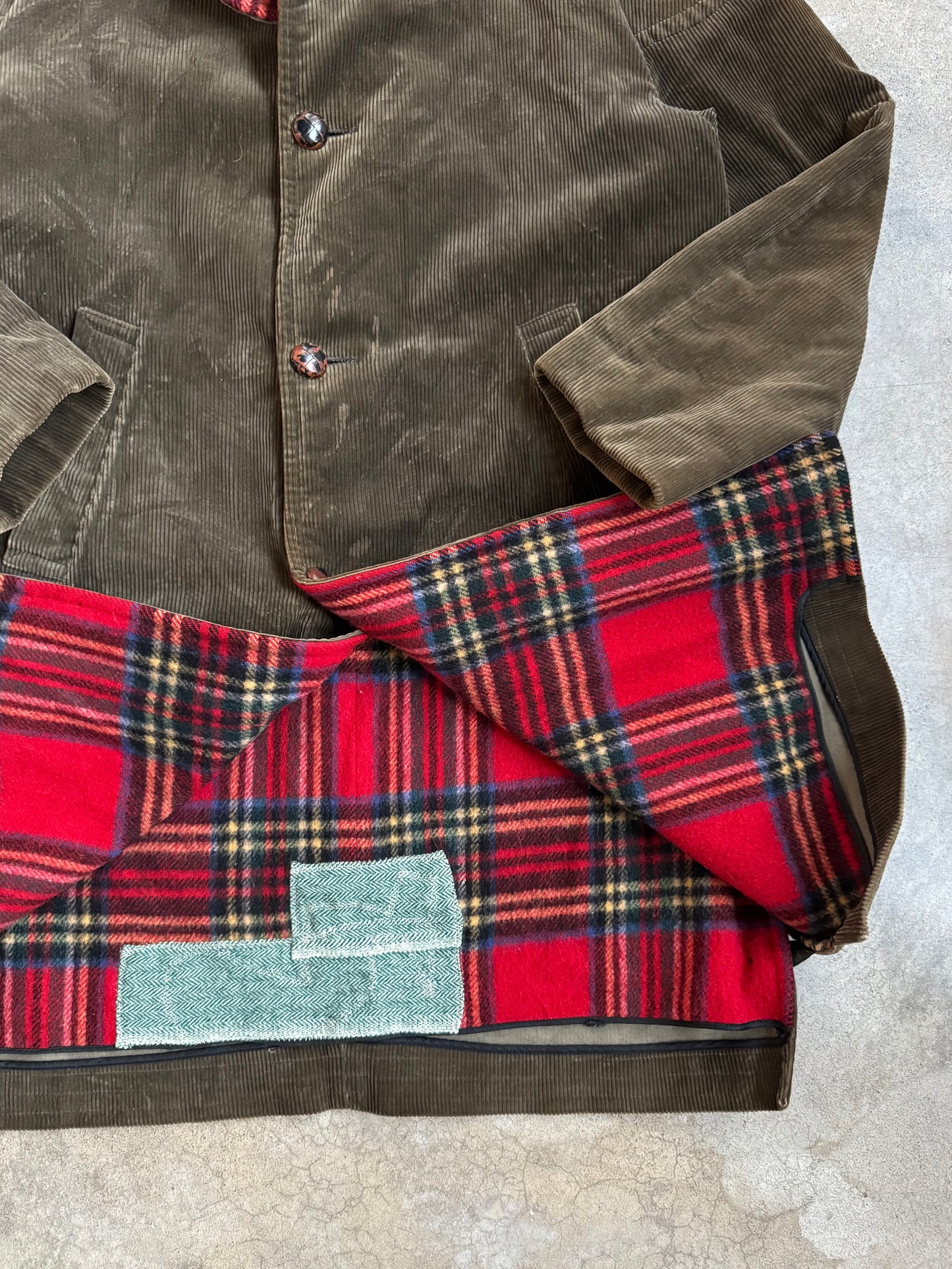 Vintage 1970s Zero King “The Goal Coat” Green Corduroy Wool Lined Winter Jacket | 40