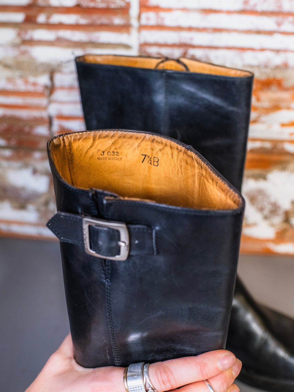 Vintage Coach Black Italian Leather Mid-Calf Moto Boots | Women’s 7.5
