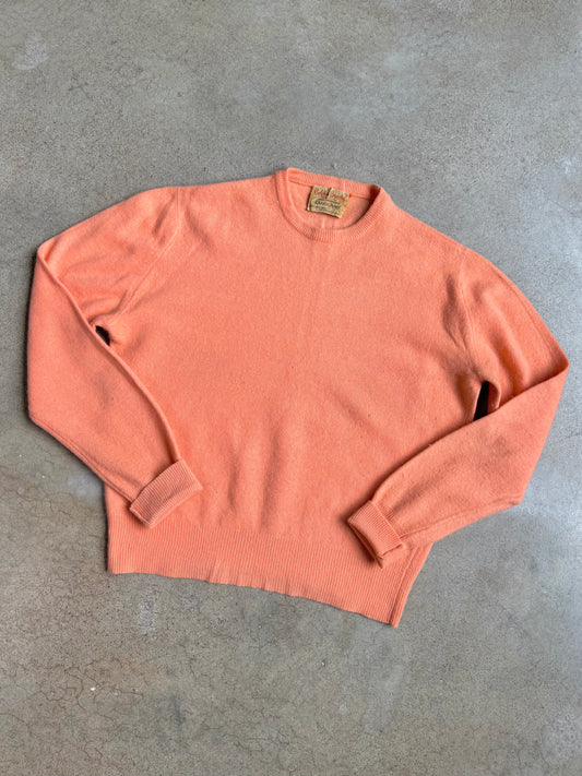 Vintage 1950s Bobbie Brooks Sherbet Orange Wool Sweater | S/M