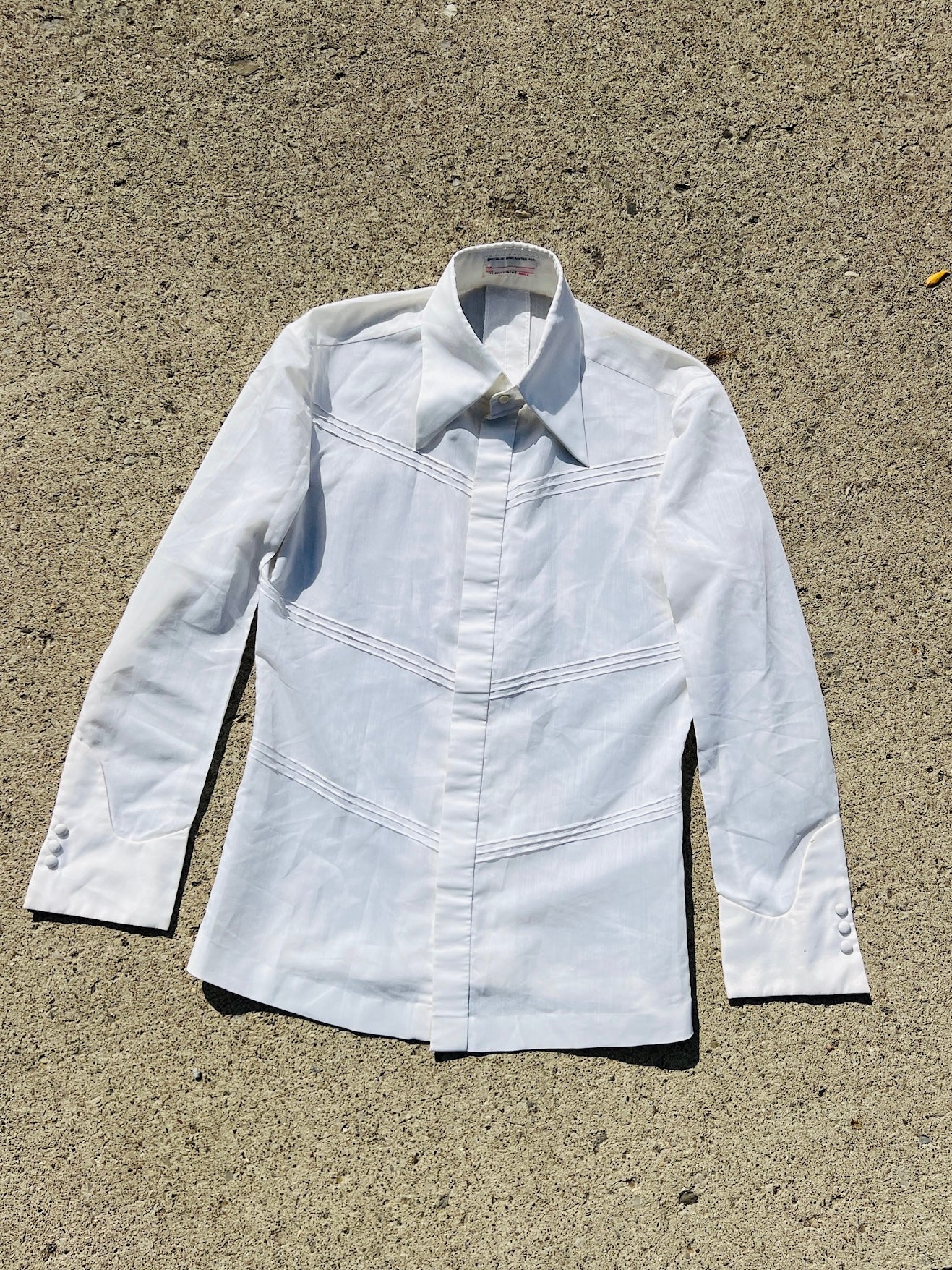 Vintage 1970s Gardini White Dress Shirt | Medium