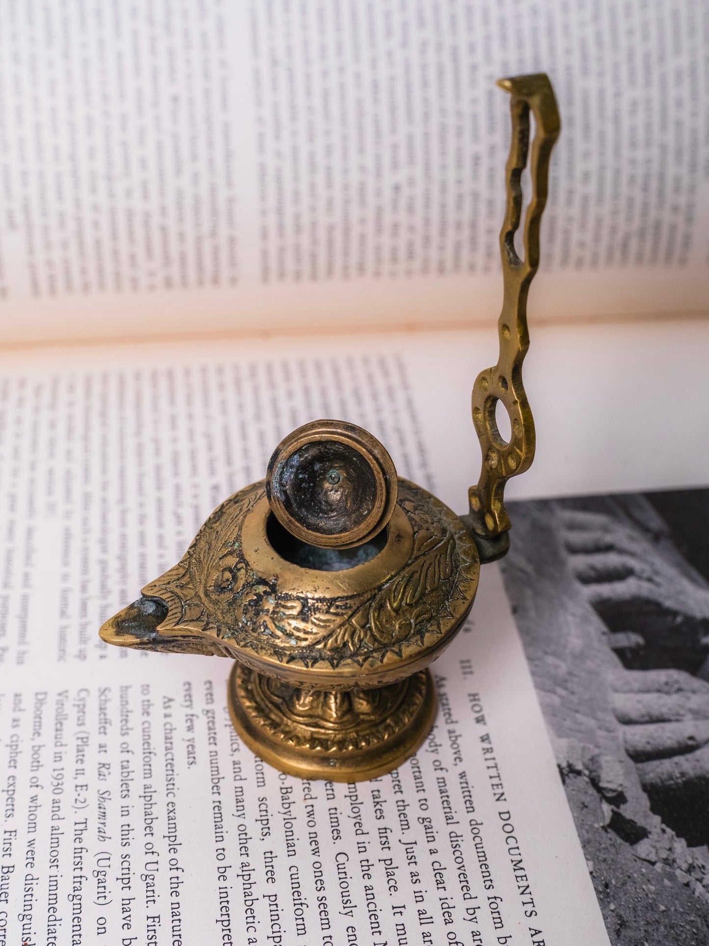 Vintage 1950s Solid Brass Incense Burner Genie Lamp