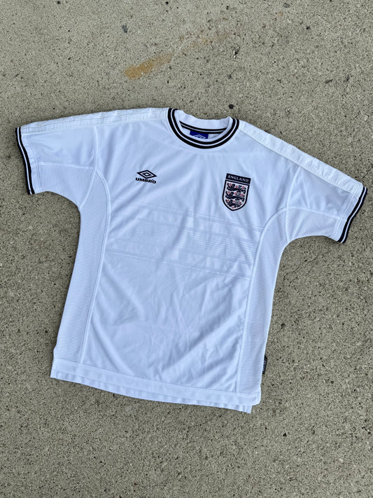 Vintage 1990s Umbro White England Soccer Jersey | Large