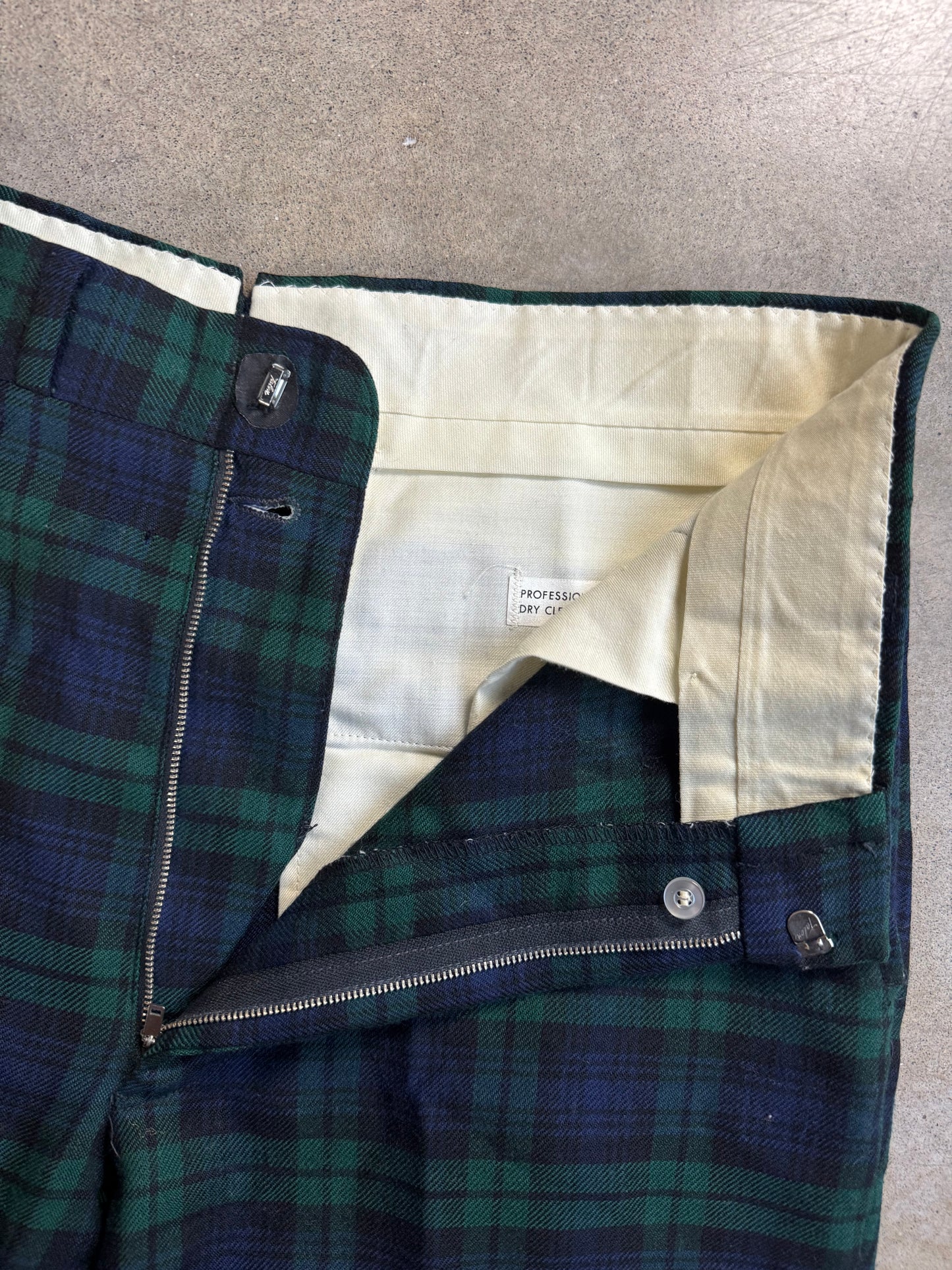 Vintage 1960s Hammond's by Corbin Green & Navy Tartan Plaid Trousers | Waist 32”