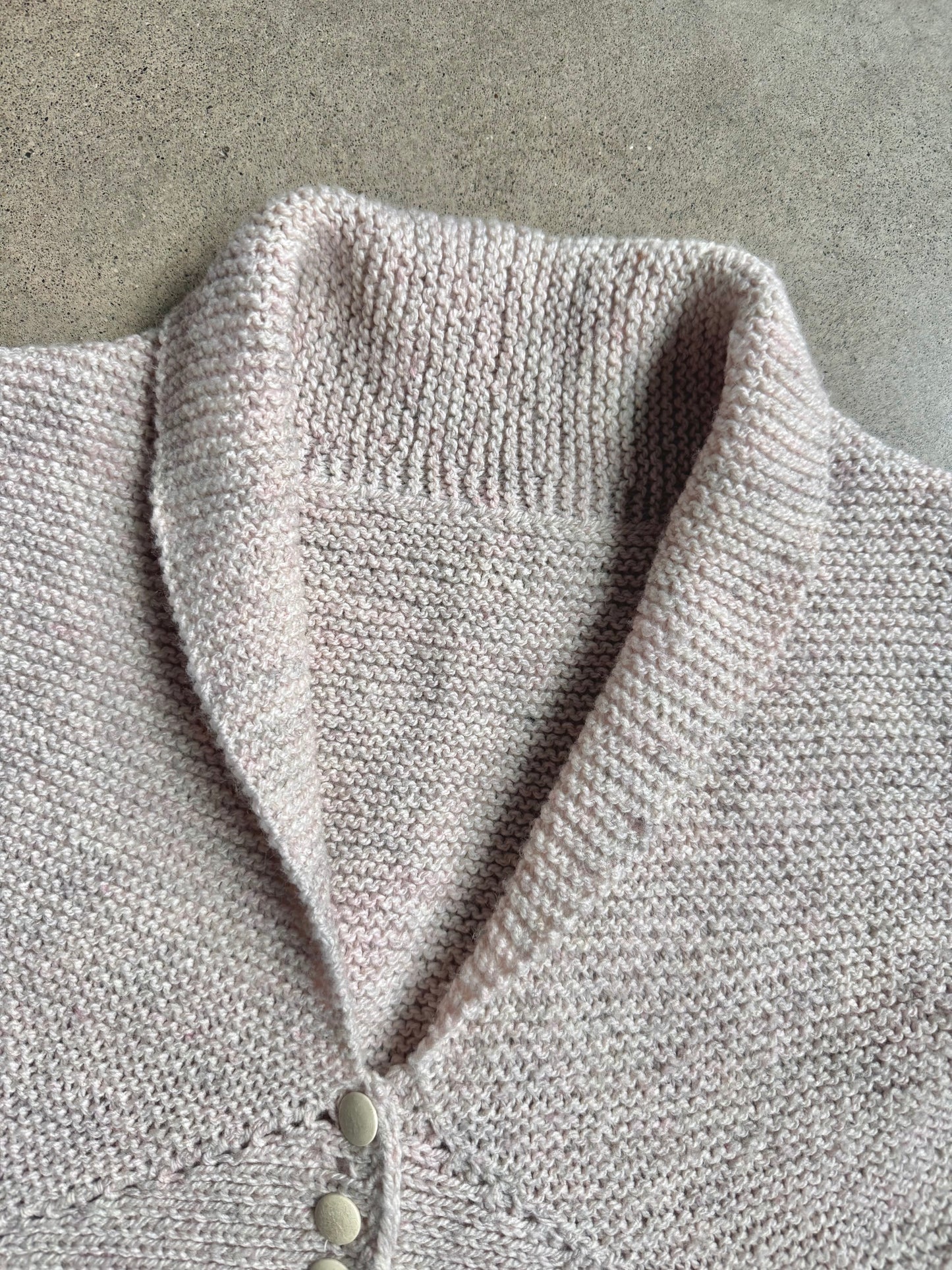 Vintage Handmade Knit Sleeveless V-Neck Cropped Cardigan | M/L