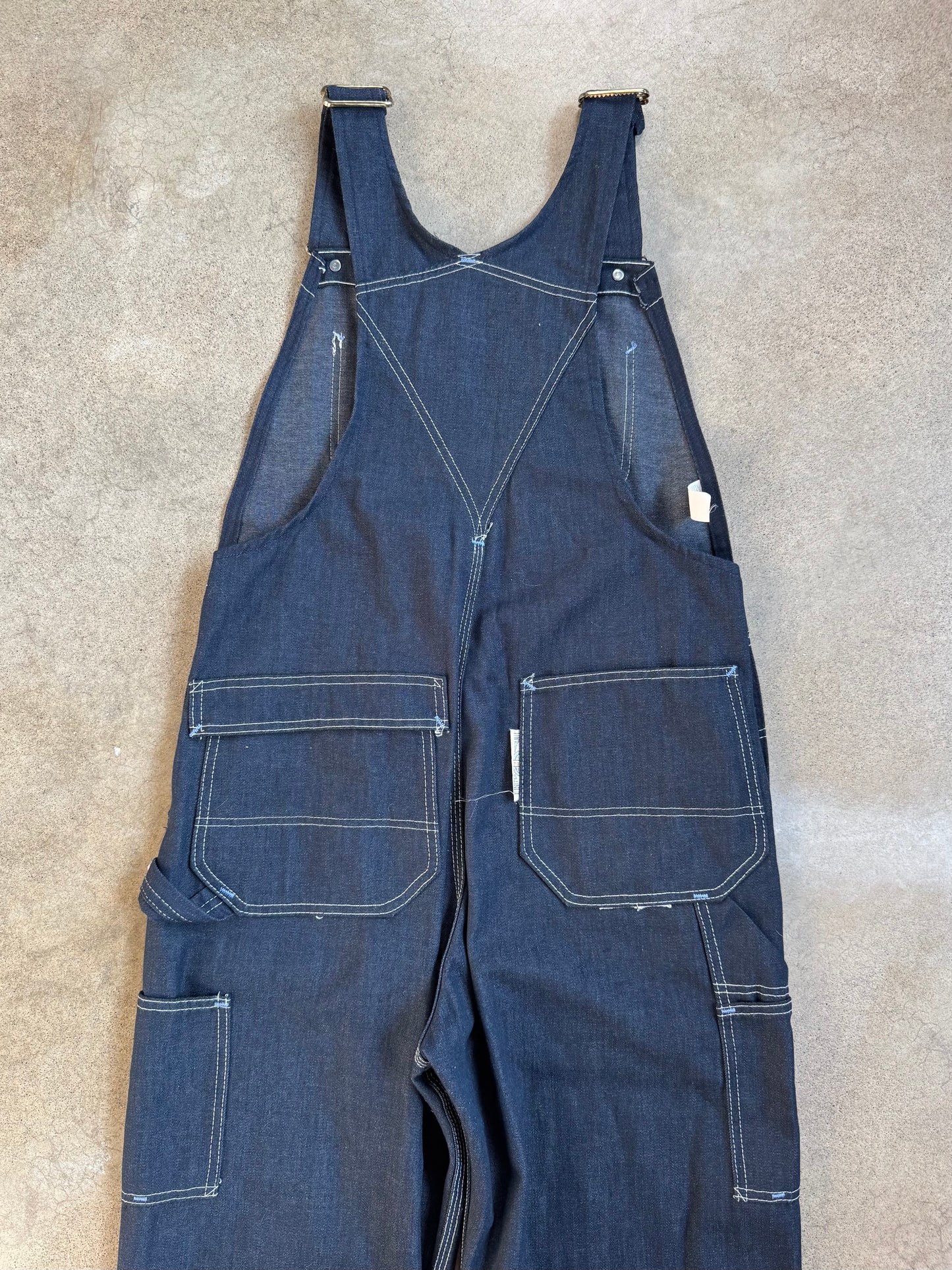 Vintage 1970s Sears Toughskins Dark Wash Denim Overalls | 34x34