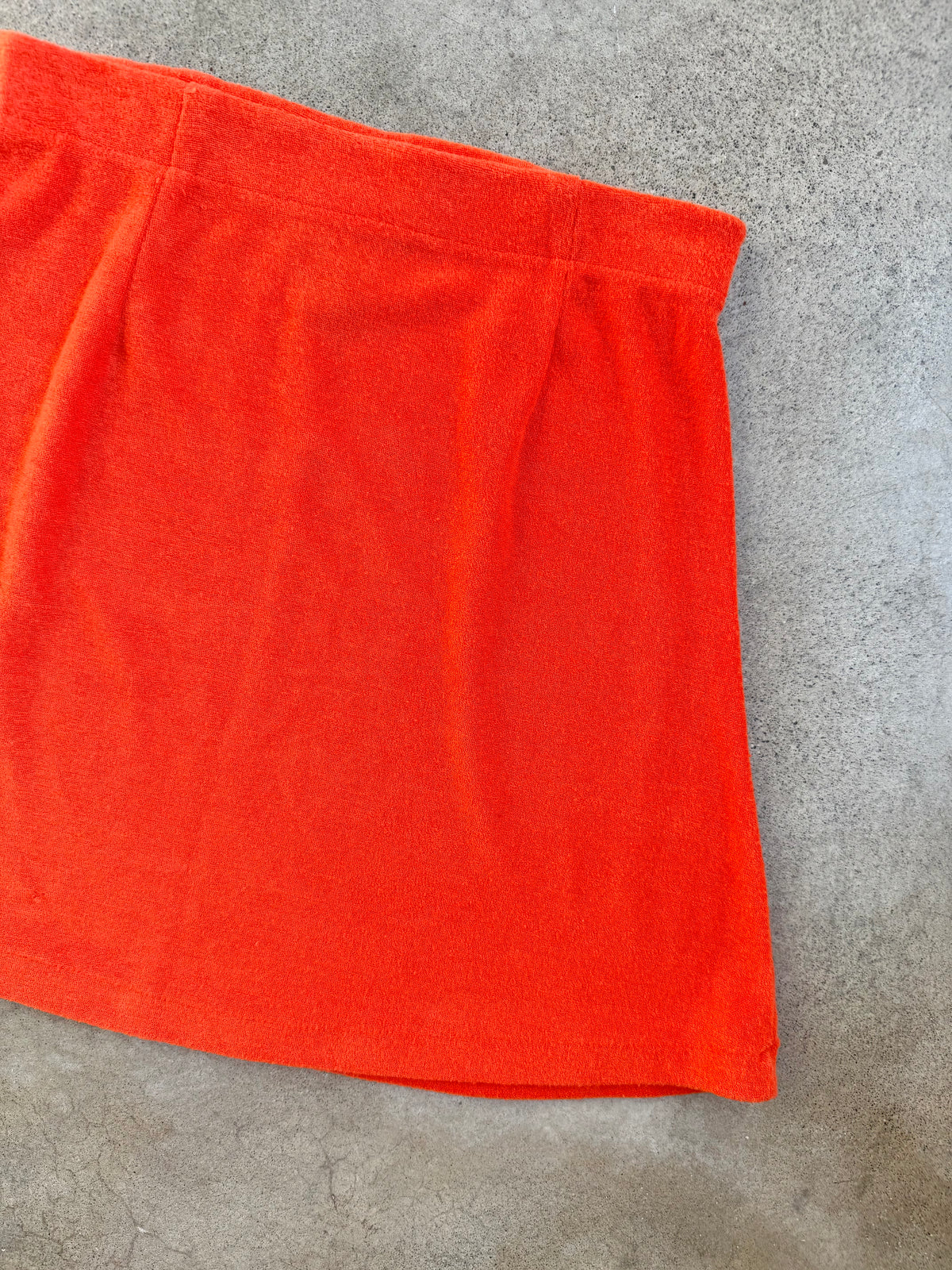 2000s New York Style Orange Terrycloth Mini Skirt | Medium