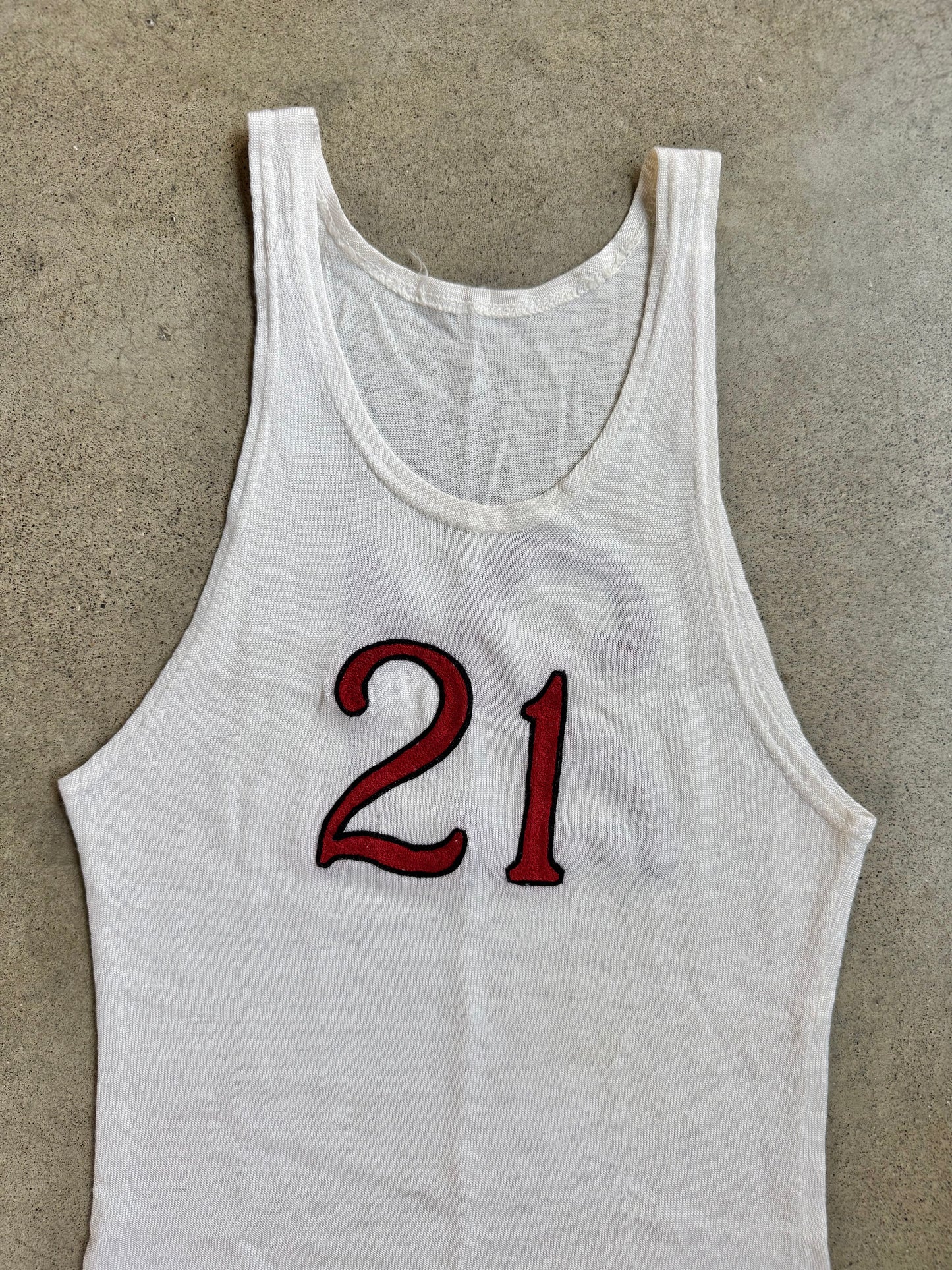 Vintage 1930s Rawlings Chainstitch #21 Athletic Tank | XS/S