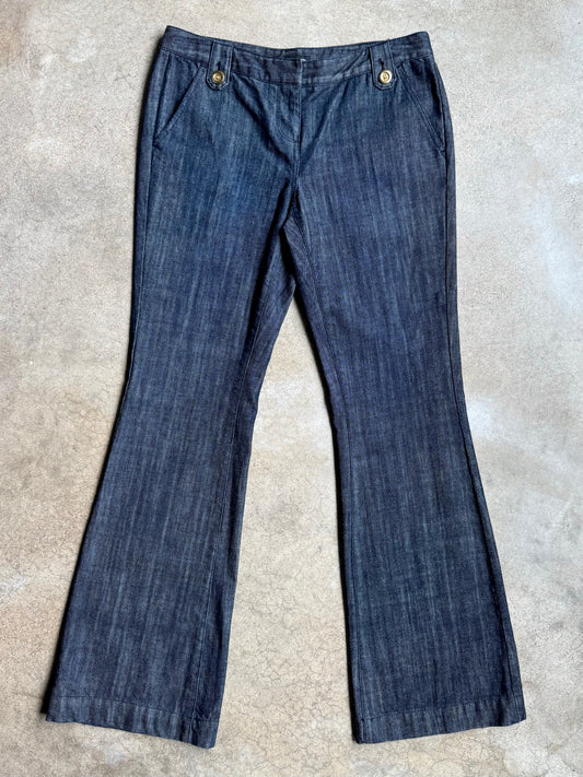 2000s I.N.C. Dark Wash Low-Rise Flared Jeans | Medium