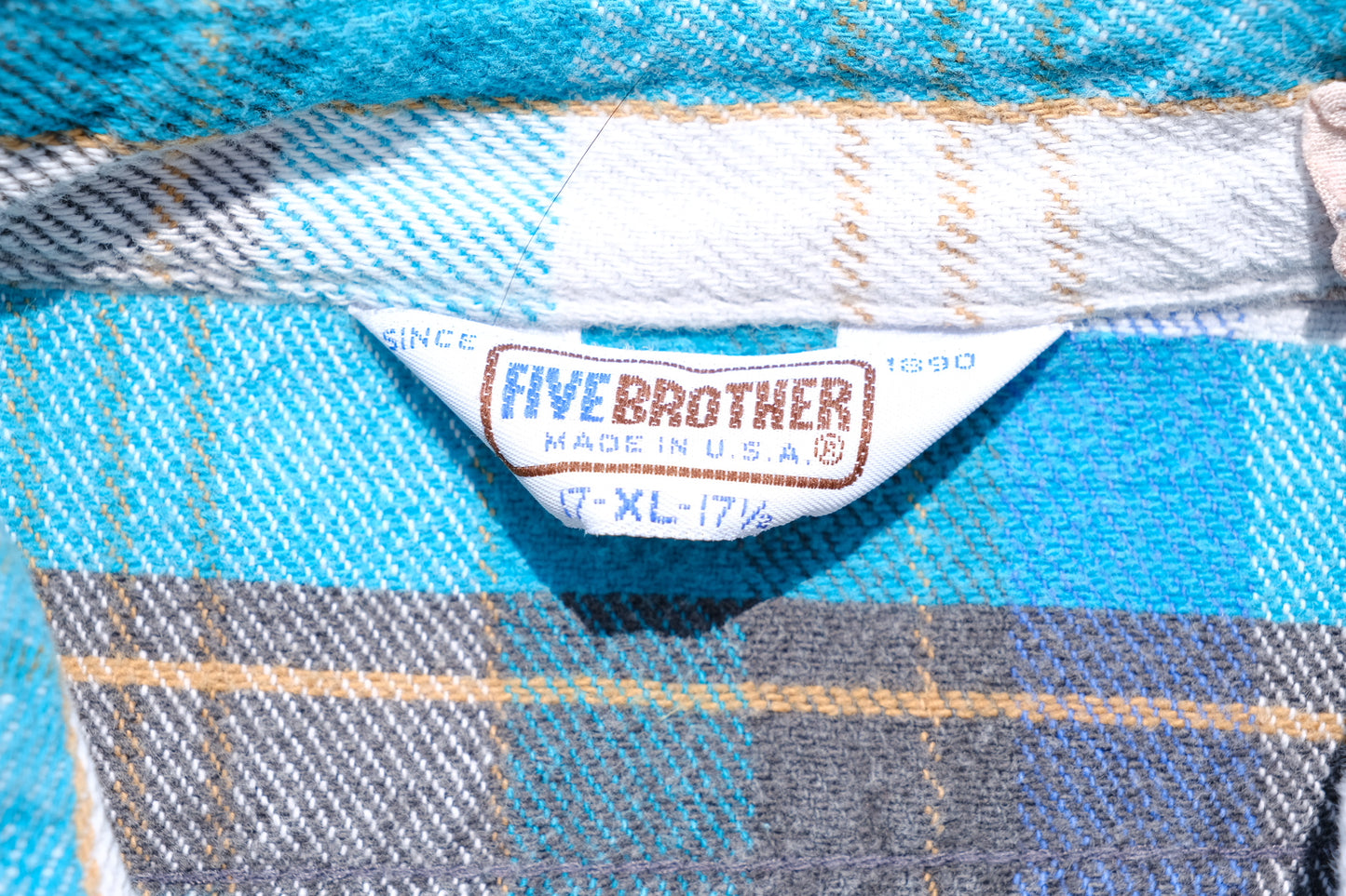 Vintage Five Brother Blue Plaid Flannel