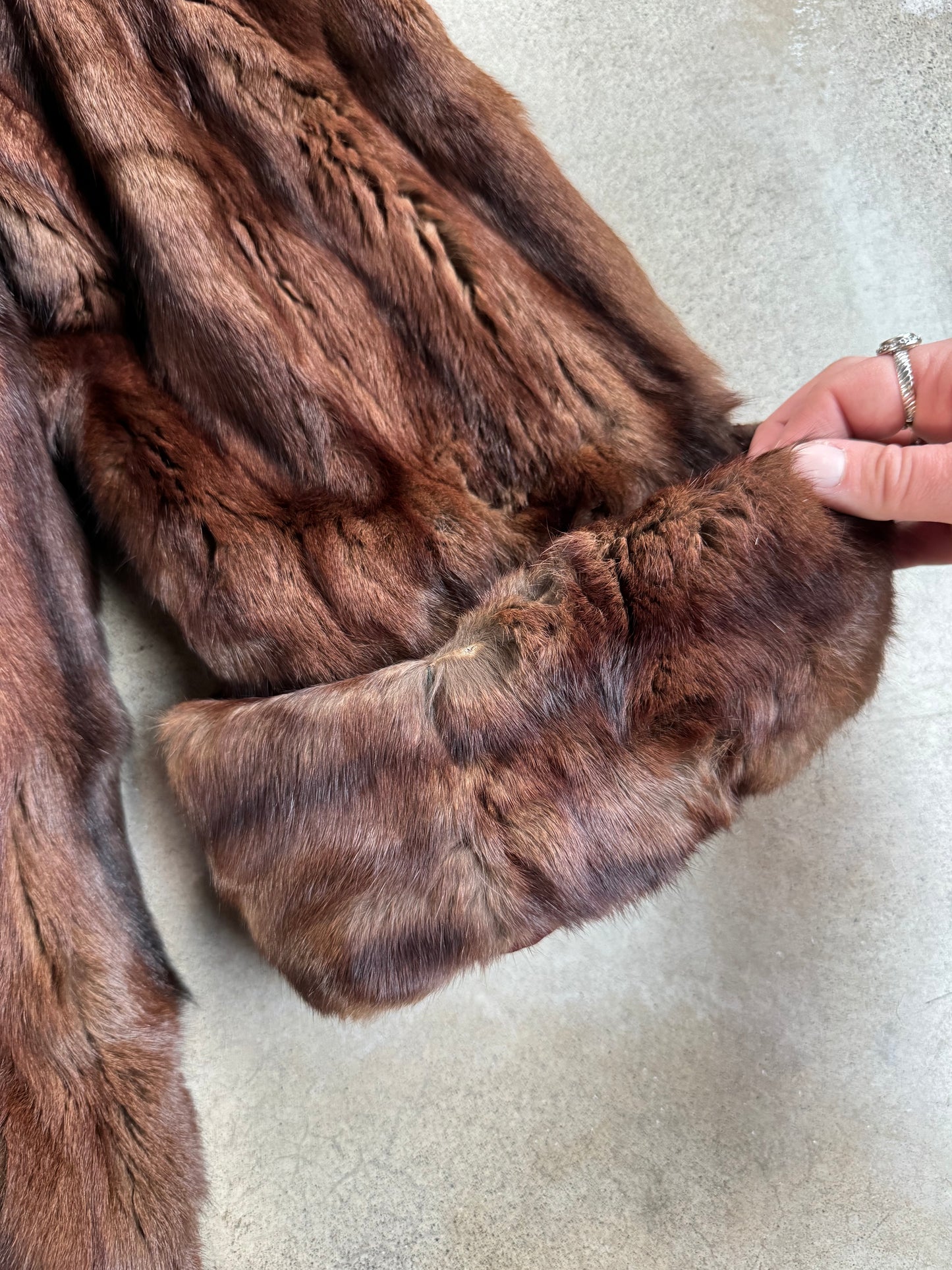 Vintage 1940s Schaffer & Gluck Brown Mink Fur Swing Coat | M/L