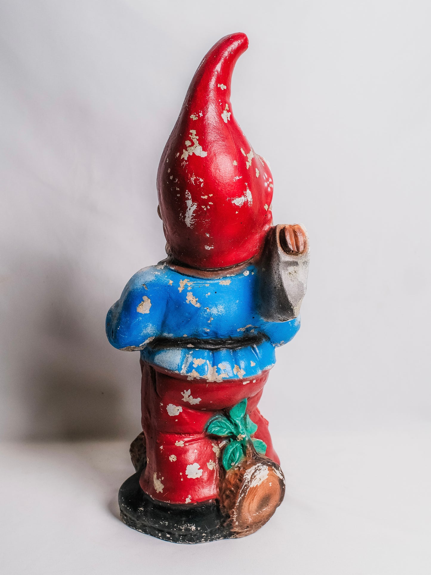 Vintage 1940s Hand-Painted Garden Gnome Statue w/ Axe