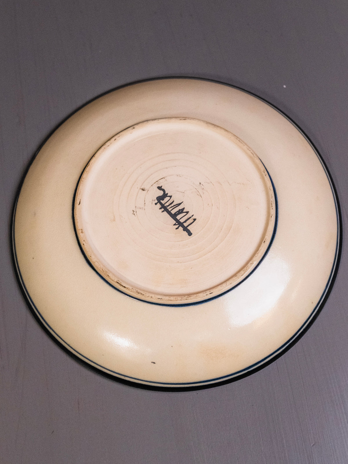 Vintage Studio Pottery Hand-Illustrated “Chipmunk on Log” Ceramic Plate