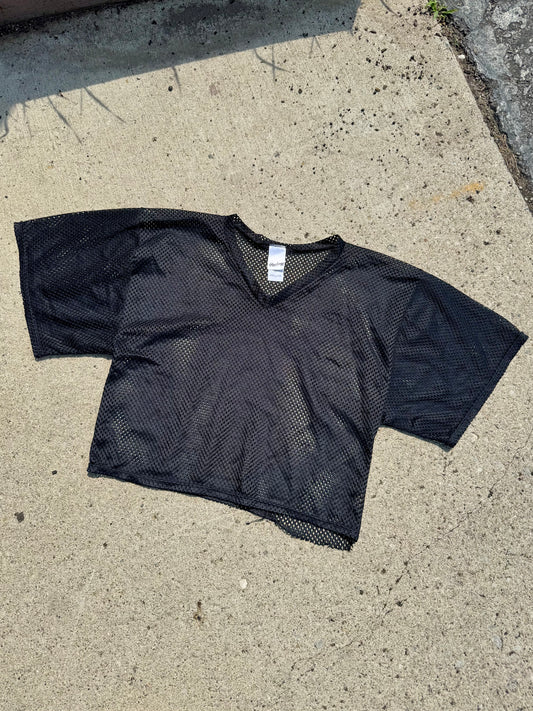 Rawlings Black Mesh Cropped Football Jersey | S/M