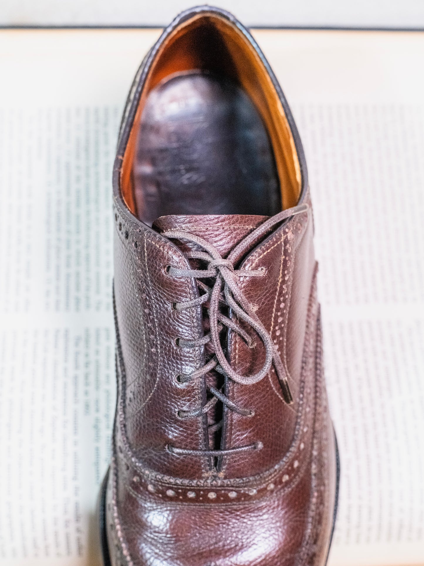 Vintage 1960s Johnston & Murphy Brown Leather Wingtip Oxford Shoes | Men’s 9