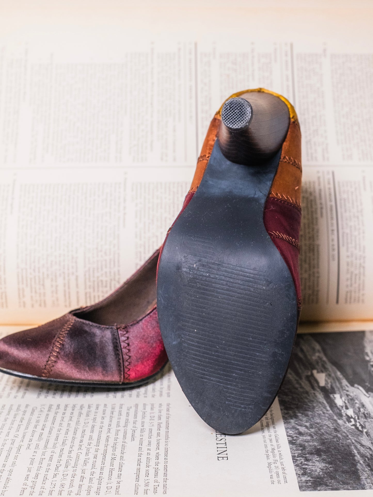 Vintage 1990s Satin Patchwork Pumps | Women’s 6.5