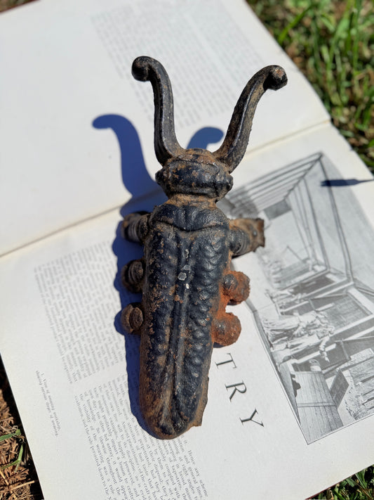 Antique Victorian Cast Iron Beetle Boot Jack