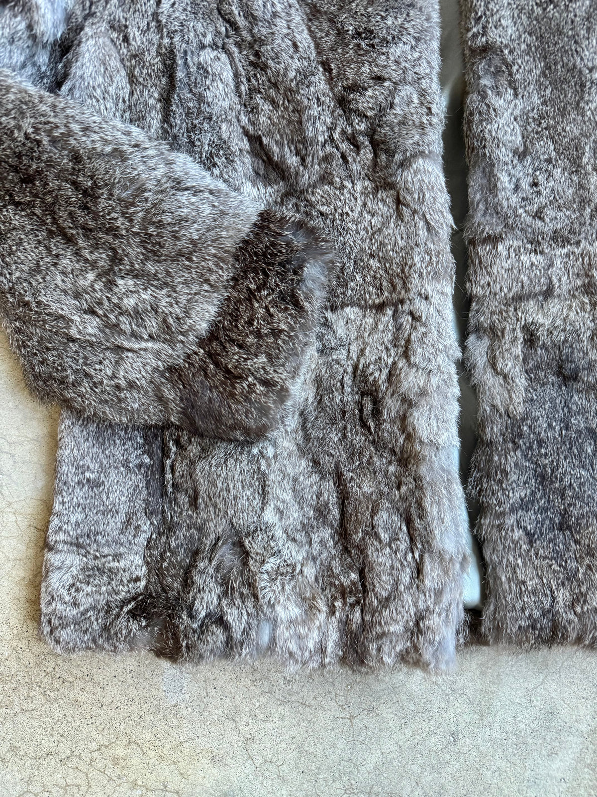 Vintage 1980s Somerset Furs Grey Rabbit Fur Coat | Medium