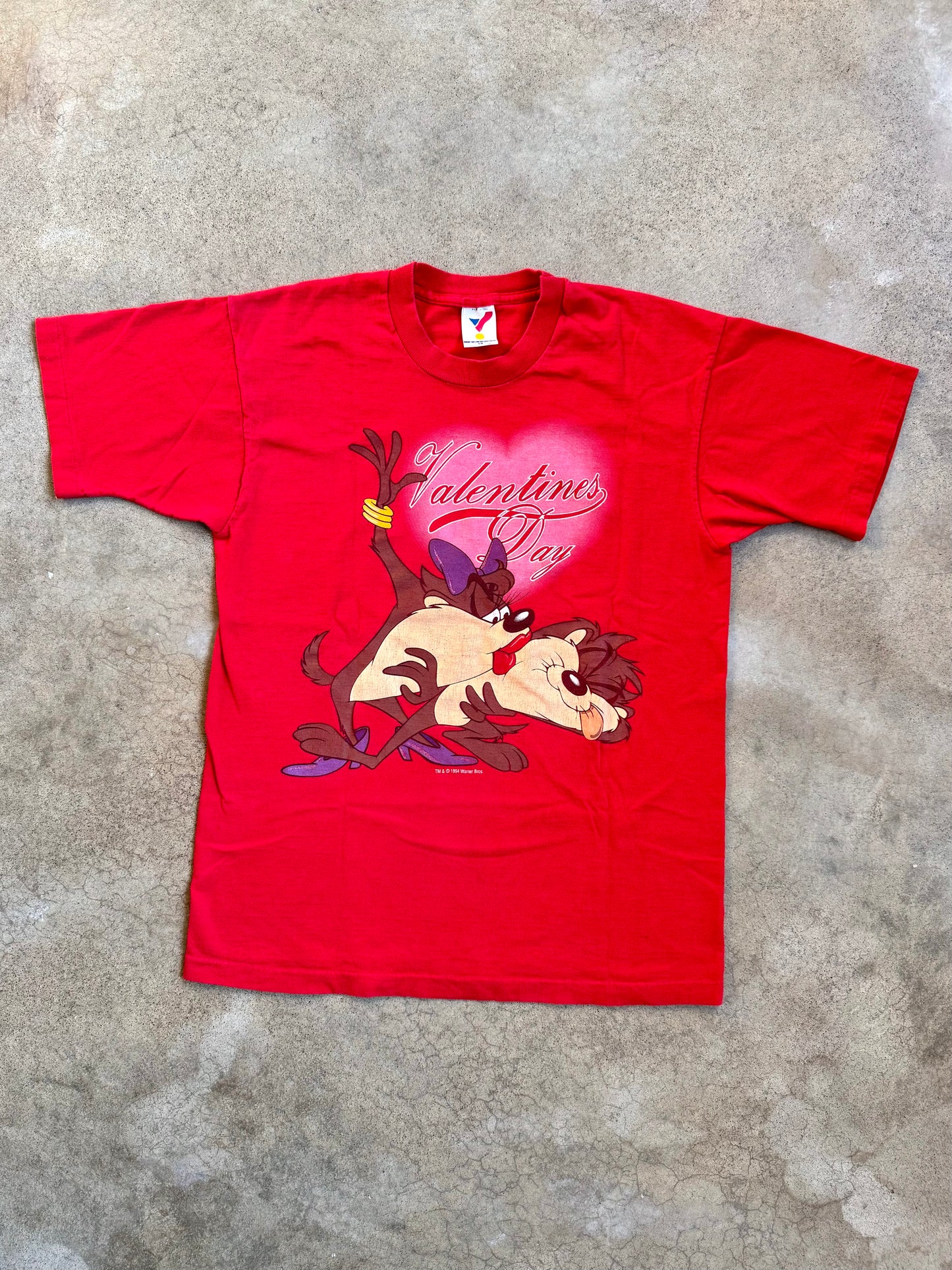 Vintage 1994 Red Tasmanian Devil Valentines Graphic Tee | Large