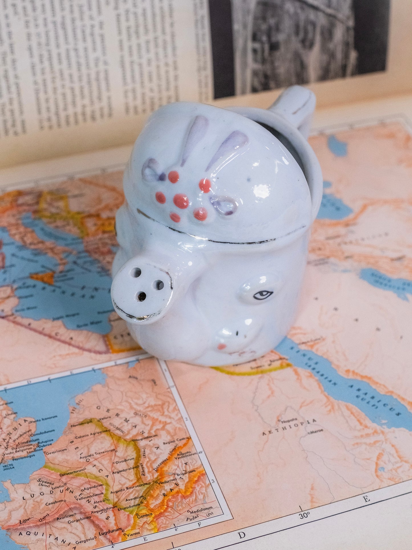 Vintage 1950s Porcelain Baby Elephant Watering Can