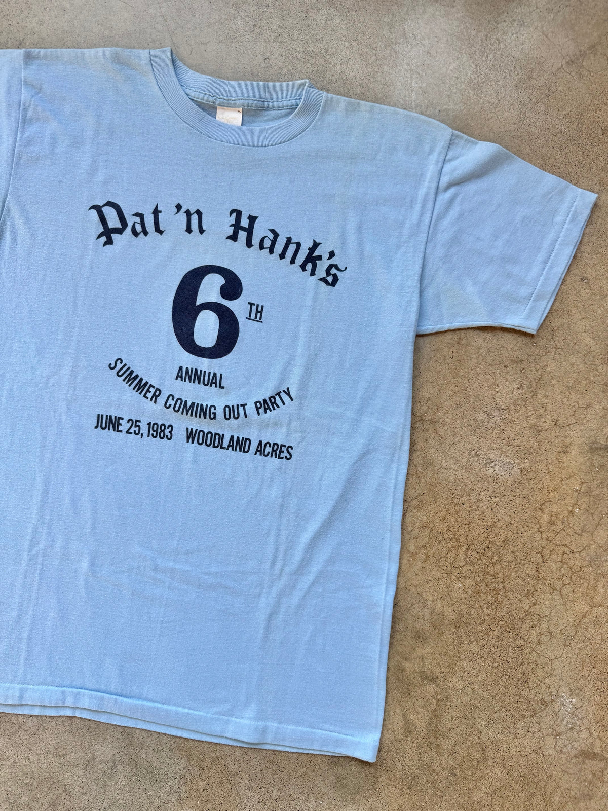 Vintage 1983 “Pat ‘n Hanks 6th Annual Summer Coming Out Party” Graphic Tee | Large