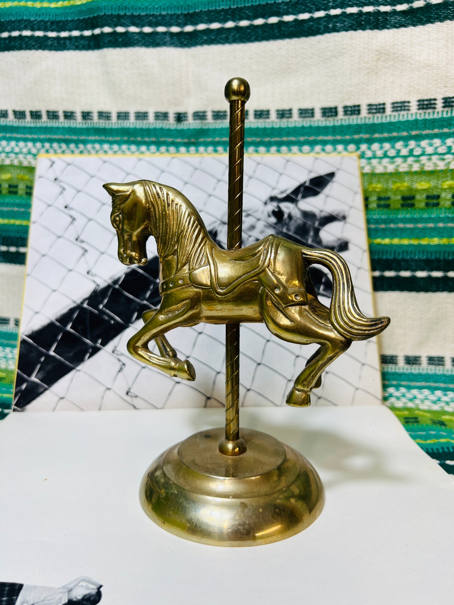 Vintage Brass Carousel Horse