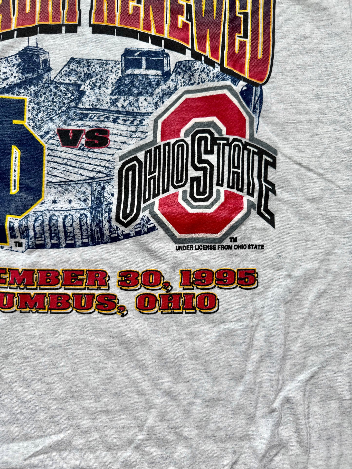 Vintage 1995 “Rivalry Renewed” Notre Dame vs Ohio State Football Graphic Tee | XL