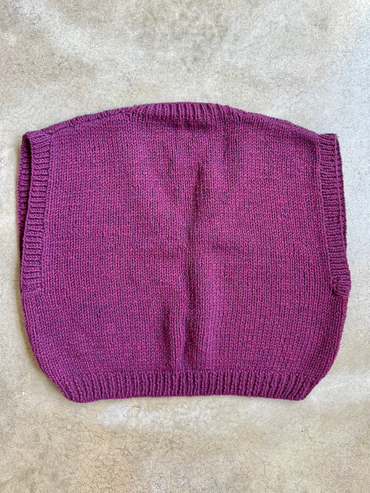 Vintage Handmade Purple Marled Knit Sweater Vest | XL
