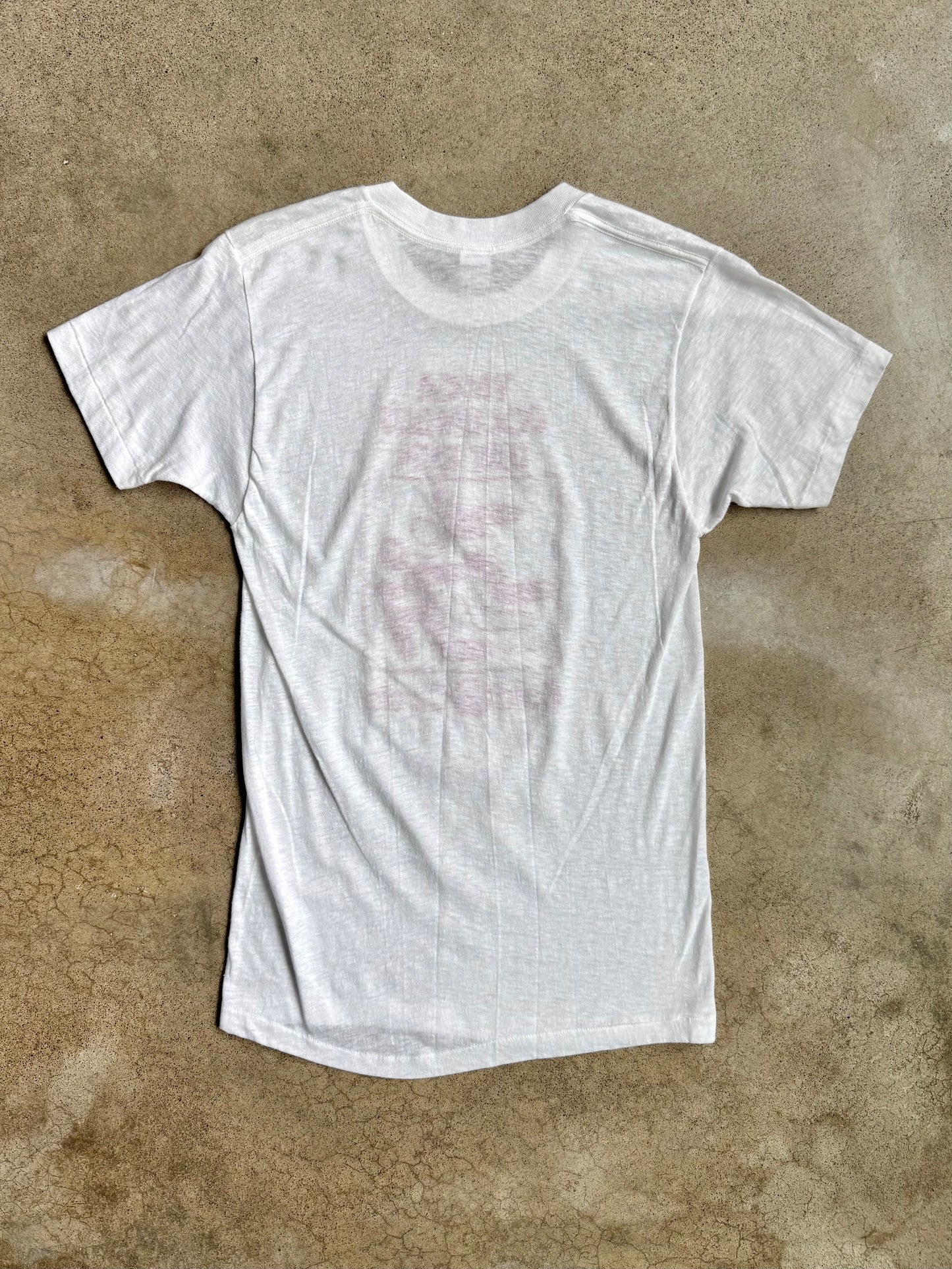 Vintage 1970s YMCA Columbus Day Run White Graphic Tee | XS/S