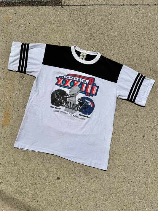 Vintage 1999 Superbowl Falcons + Broncos Tee | Large