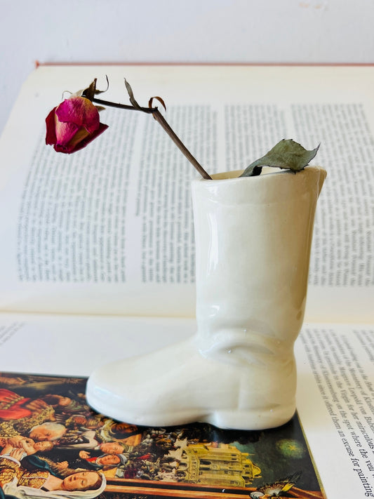 Vintage 1950s/60s Ceramic Cowboy Boot Mini Vase