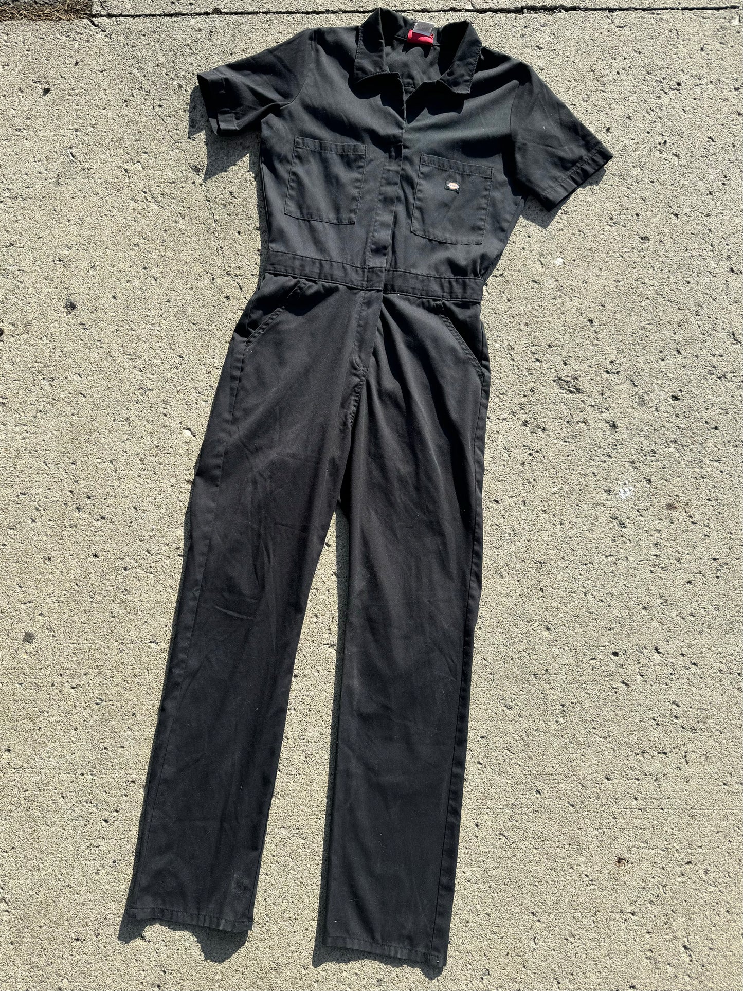 Dickies Washed Black Short Sleeve Coveralls | Small